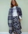loose quilted plaid long autumn and winter woolen coat NSAC13980