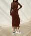 autumn and winter slim long solid color dress NSAC14017