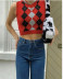 autumn women s new short V-neck knitted vest NSAC13898