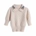 wholesale autumn embroidered lapel women s short-sleeved sweater NSAM6502