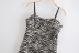 autumn and winter new zebra pattern jacquard floral print suspender dress  NSAM6516