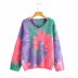 wholesale gradient tie-dye sweater women s pullover V-neck lazy knit sweater NSAM6519