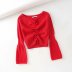 wholesale autumn sexy strapless off-the-shoulder collar flared sleeve sweater NSAM6525