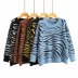 autumn and winter round neck loose zebra pattern lazy style long-sleeved sweater  NSAM6540