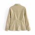 wholesale autumn light green faux leather blouse top NSAM6541