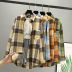 wholesale loose brushed plaid shirt women casual shirt jacket NSAM6570