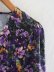 autumn floral short purple v-neck fashion dress NSAM6571