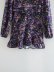 autumn floral short purple v-neck fashion dress NSAM6571