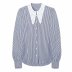 wholesale autumn striped women s lapel shirt top NSAM6644