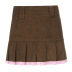autumn corduroy lace stitching pleated skirt NSLQ14062