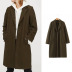 Autumn and winter lapel single breasted windbreaker jacket NSLD14098