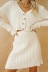  knitted V-neck sweater cardigan skirt knitted suit   NSAC14177