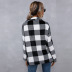 woolen cardigan contrast plaid long shawl jacket NSAL14180