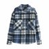 flannel casual loose plaid shirt jacket NSAM14284