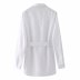 retro slim belt decoration white jacket  NSAM14289