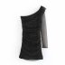 winter sequined asymmetric black dress  NSAM14300