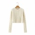 short single-breasted long-sleeved thick knitted cardigan NSAC14335