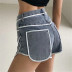 loose stitching casual denim shorts NSAC14470