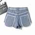 loose stitching casual denim shorts NSAC14470