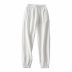 elastic high waist loose zipper plus velvet casual sports pants NSAM6675