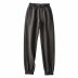 elastic high waist loose zipper plus velvet casual sports pants NSAM6675