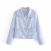 fungus side blue and white short ladies jacket NSAM6683