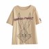 rabbit print slim short-sleeved cotton T-shirt  NSAM6695