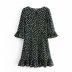 Autumn French Retro Printed 3/4 Sleeve Dress NSAM6701