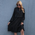 autumn and winter new women s black slim loose dress  NSAL6703