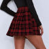 plaid pleated waist half-length skirt NSAL6704