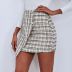 Plaid A-line Irregular Skirt  NSAL6708