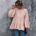 loose casual round neck long sleeve princess blouse NSAL6715