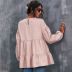loose casual round neck long sleeve princess blouse NSAL6715