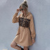 autumn and winter women s mid-length hooded stitching long-sleeved dress  NSDF6720