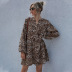 autumn and winter women s high waist leopard print dress  NSDF6721