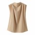 two-color sleeveless stand-up collar shirt NSAM6725