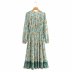 autumn bohemian long-sleeved printed rayon holiday dress NSAM6729