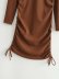 autumn round neck long-sleeved slimming two-sided drawstring knitted dress NSAM6735