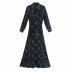 autumn and winter new women s waist slimming printed long dress  NSAM6741
