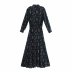 autumn and winter new women s waist slimming printed long dress  NSAM6741