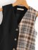 autumn and winter new V-neck color-blocking vest single-breasted plaid vest jacket NSAM6766