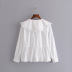 round lapel poplin white long-sleeved shirt NSAM6809