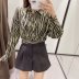 animal print knotted blouse NSAM6817