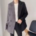 wholesale autumn women s double-breasted small suit jacket loose contrast color stitching suit NSAM6821