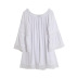 Early Autumn Long Sleeve White Hollow Lace Wide Sleeve One Word Neck Dress NSAM6860
