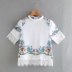 lace stitching printed T-shirt  NSAM6869