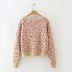 Wholesale autumn retro small floral V-neck women s knitted cardigan jacket NSAM6883