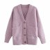 wholesale autumn patch pockets women s mid-length casual knitted cardigan jacket NSAM6902