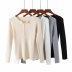 wholesale suéter de camisa con cuello en V y botón en el pecho de otoño / invierno NSAM6968