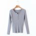 wholesale suéter de camisa con cuello en V y botón en el pecho de otoño / invierno NSAM6968